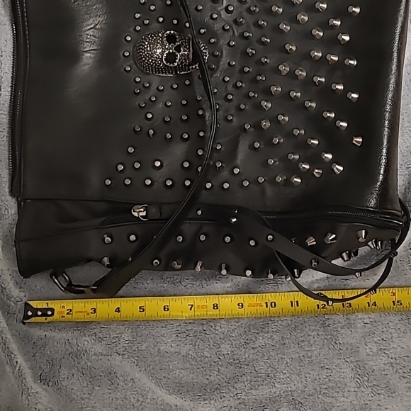 Skull Studded Faux Leather Tote Bag - Picture 8 of 8